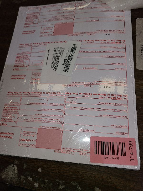Photo 1 of 1099 NEC Tax Forms 2025 with Envelopes, 4 Part 15 Pack Tax Forms Kit and 15 Self-Seal Envelopes –Great for QuickBooks and Accounting Software, Value Pack for Business - Made in The USA - 15-Pack