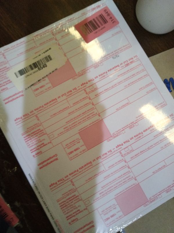 Photo 1 of 1099 NEC Copy A Income Forms, Federal Approved Lazer Tax Forms, Compatible with QuickBooks and Accounting Software, RED Copy A ONLY, 150 Pack (50 Sheets, 3 Forms Per Sheet)