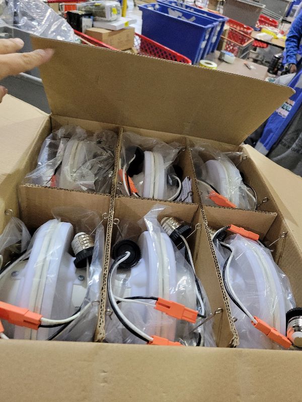 Photo 1 of 12 Pack 5/6 Inch LED Can Lights with Night Light, Metal 5CCT Retrofit Recessed Lighting Selectable 2700K-6000K Dimmable, 12W=75W, 1200LM Downlight with Metal Smooth Trim - ETL and Energy Star