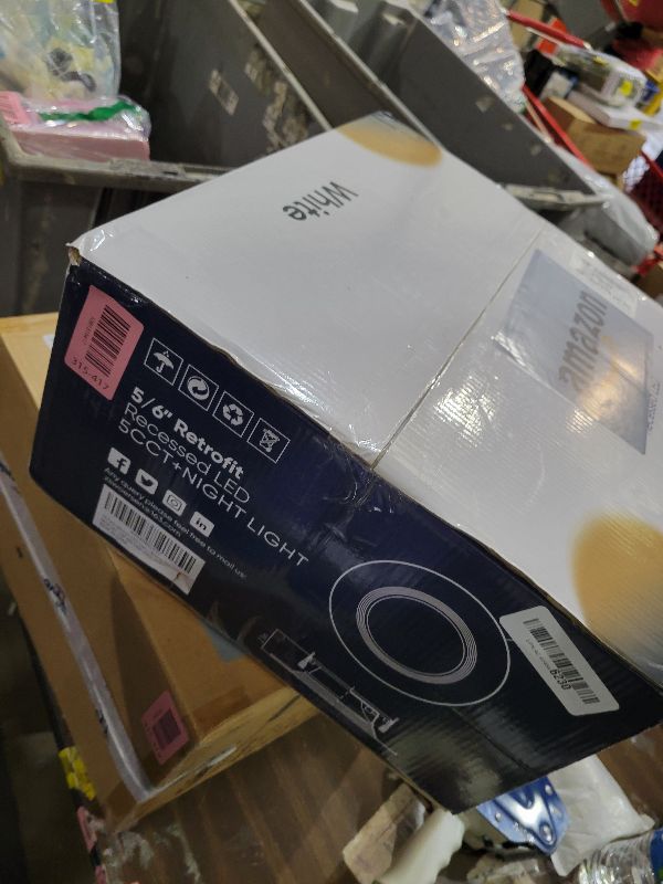 Photo 1 of 12 Pack 5/6 Inch LED Can Lights with Night Light, Metal 5CCT Retrofit Recessed Lighting Selectable 2700K-6000K Dimmable, 12W=75W, 1200LM Downlight with Metal Smooth Trim - ETL and Energy Star