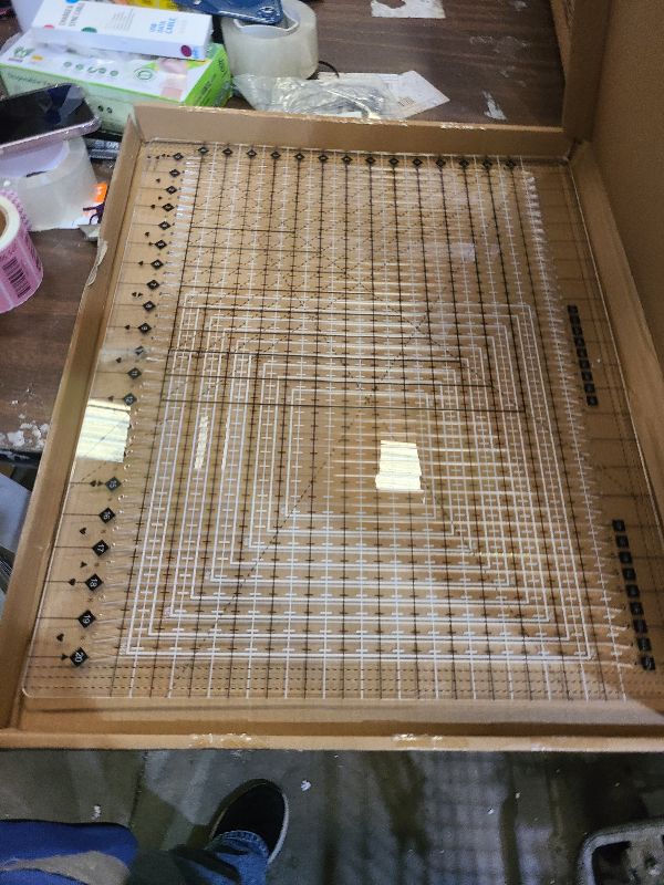 Photo 1 of 17-3/4 x 22" Quilting Rulers, XL Slotted Quilting Ruler, Durable Acrylic & Precise, Slotted Ruler for Quilting, Ideal for Sewing Strips Cuting Fabric, 5 in 1 Quilt Cutting Template