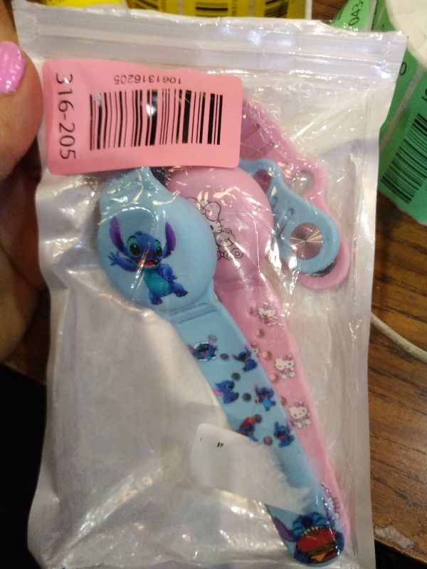 Photo 1 of [2 Pack] Compatible for AirTag Kids Bracelet, Cute Kid Air Tag Wristband Adjustable Hidden Watch Band Air Tag Holder for Apple Air Tag, Soft Silicone Waterproof Air Tag Case for Kids (Cartoon)