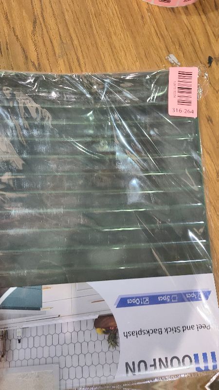 Photo 1 of 10-Sheet Upgraded Thick Peel and Stick Kitchen Backsplash Tiles,Waterproof Premium Self-Adhesive Wall Tile Stick on Backsplash for Kitchen,Bathroom and Fireplace(Green,12"×12")