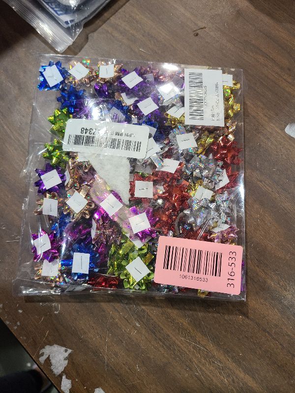 Photo 1 of 100Pcs Small Star Bows for Gift Wrapping and Presents,Multiple coClour Christmas Bows,for Parties, Birthdays, Weddings or Other Holidays. (style1)