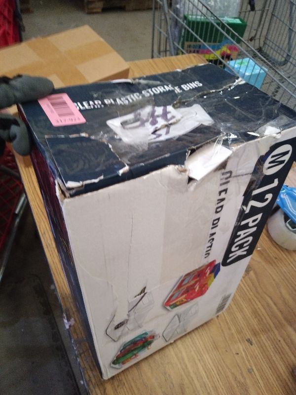 Photo 1 of 12 PACK Multi-Use Clear Plastic Storage Bins for Organizing w/ Labels - Home, Kitchen, Bathroom, Office, Pantry Cabinet Shelf Organizer Bins - SOHO Collection, RV, Fridge Organization Containers