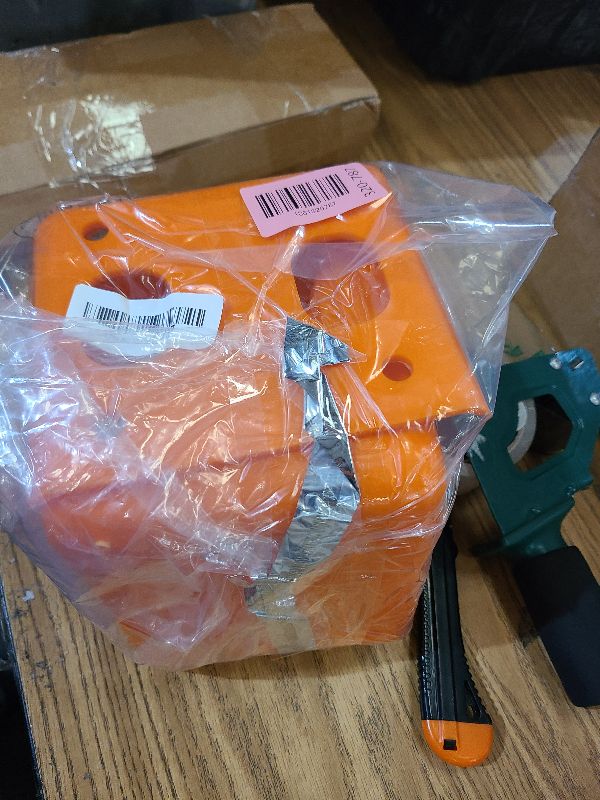 Photo 1 of 2 Pack Thick Salt Block Holder Mineral Brick Feeder Tray for Cattle Horse Goat Sheep (Small Size, Orange)