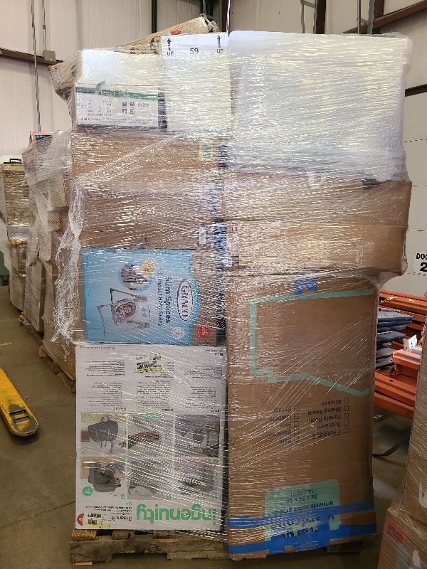 Photo 1 of As is general merchandise pallet roughly 60 items.