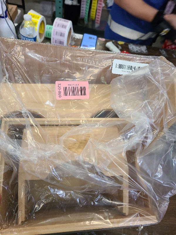 Photo 1 of [Upgraded] 3-tier Stackable Bamboo Pantry Storage Bins, Potato and Onion Storage Baskets with Handles, Removable Divider, Pantry Organizer Holder for Kitchen, Office, Cabinet, Fruit Storage