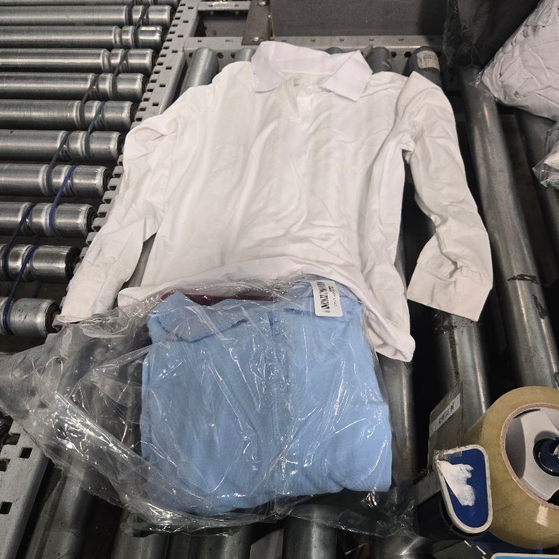 Photo 1 of 10-12 4 pcs long sleeve button up collar white red black blue colors