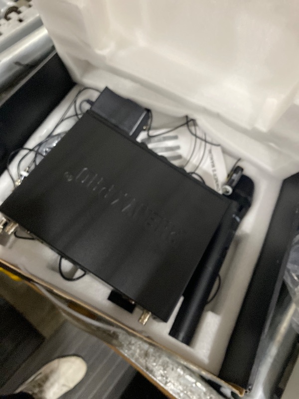 Photo 1 of ***(MISSING PARTS/ SEE NOTES FOR DETAILS)***Phenyx Pro Wireless Microphone System, 4-Channel VHF Wireless Microphone Set with 2 Handhelds/2 Bodypacks/2 Lapels/ 2 Headset, Metal Receiver, Suitable for Church, Meeting, Conference(PTV-2000-2H2B)