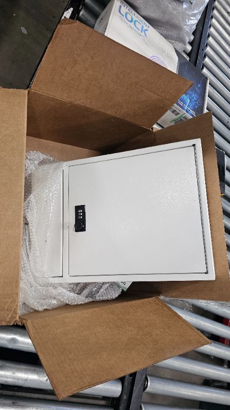 Photo 1 of ***BOX ONLY***xydled Wall-Mount Mailbox with Combination Lock, Steel Key Lock Mail Boxes Outdoor, Locking Wall Mount Mailbox, Security Key Drop Box, Collection Boxes, 17.2H x 12.2L x 5.8W Inches, White, XL Large
