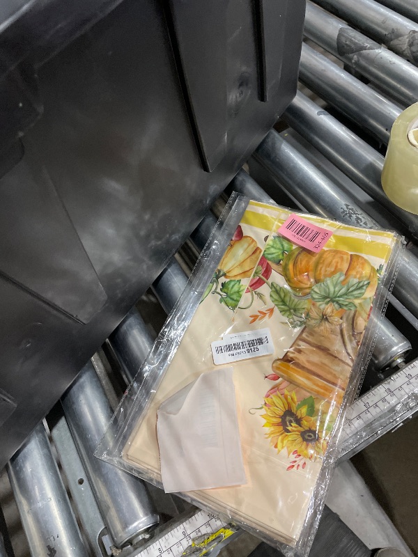 Photo 1 of 3PCS Thanksgiving Tablecloth, Disposable Plastic Tablecloths Rectangle Give Thanks Table Cover with Harvest Pumpkin Turkey for Home Kitchen Party Picnic Thanksgiving Decorations, 51.2x 86.6inch