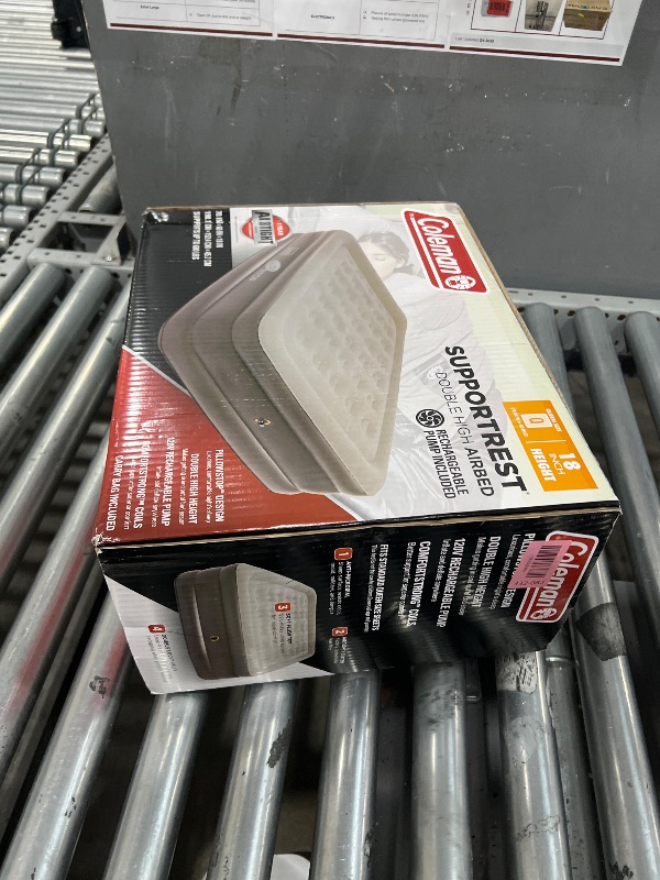 Photo 1 of ***(used/ missing pump)***Coleman SupportRest Double-High 18" Queen Air Mattress | Indoor and Outdoor Raised Airbed with 120V Rechargeable Air Pump | Blow Up Air Mattress for Camping