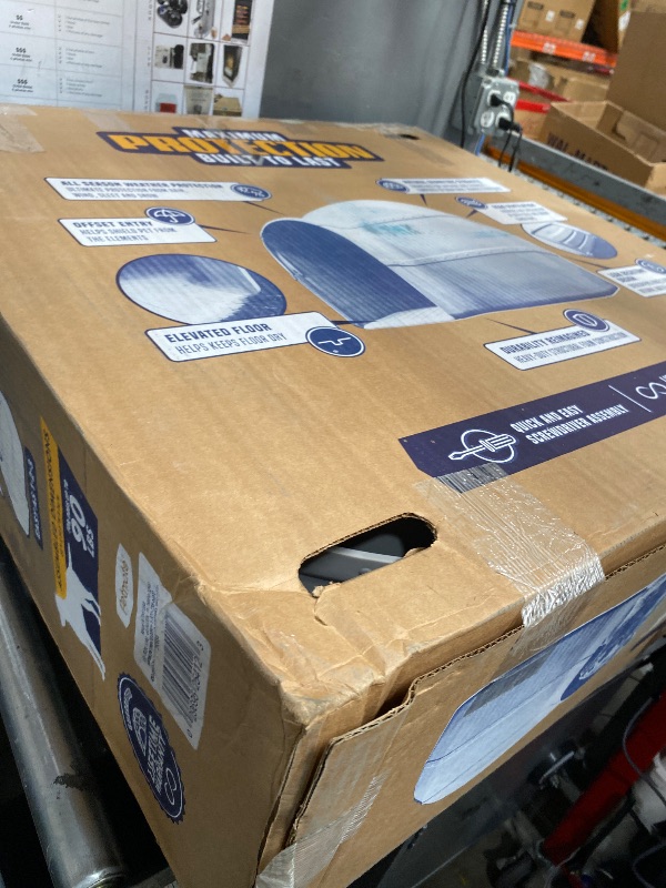 Photo 1 of (MEDIUM)_ Outback Igloo Dog House, Heavy Duty Durable Plastic, Outdoor Use, Leak-Resistant, Gray, For Dogs up to 90 lbs, Extra Large, 33" L