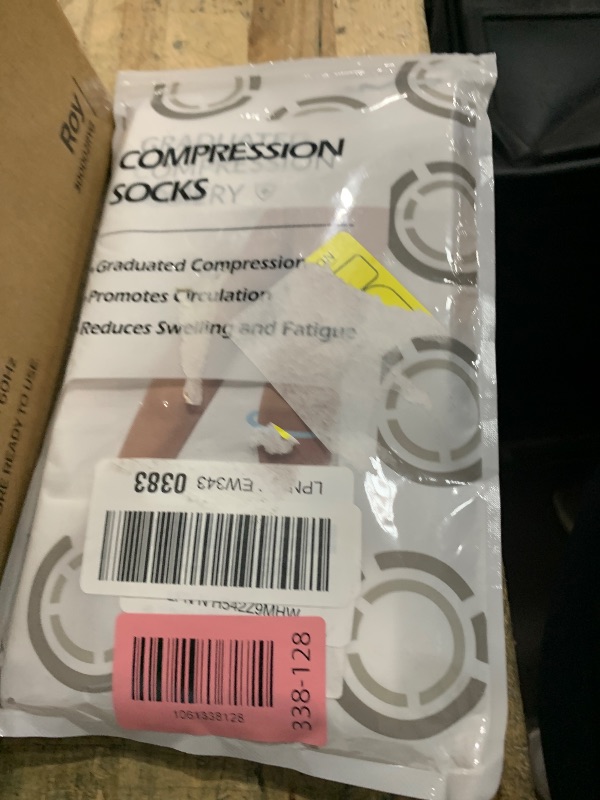 Photo 1 of +MD 2 Pairs Compression Socks for Women & Men Medical Grade 20-30 mmHg, Open-Toe knee High Stocking, Support for edema, Varicose Veins, Nude/ Black, Large