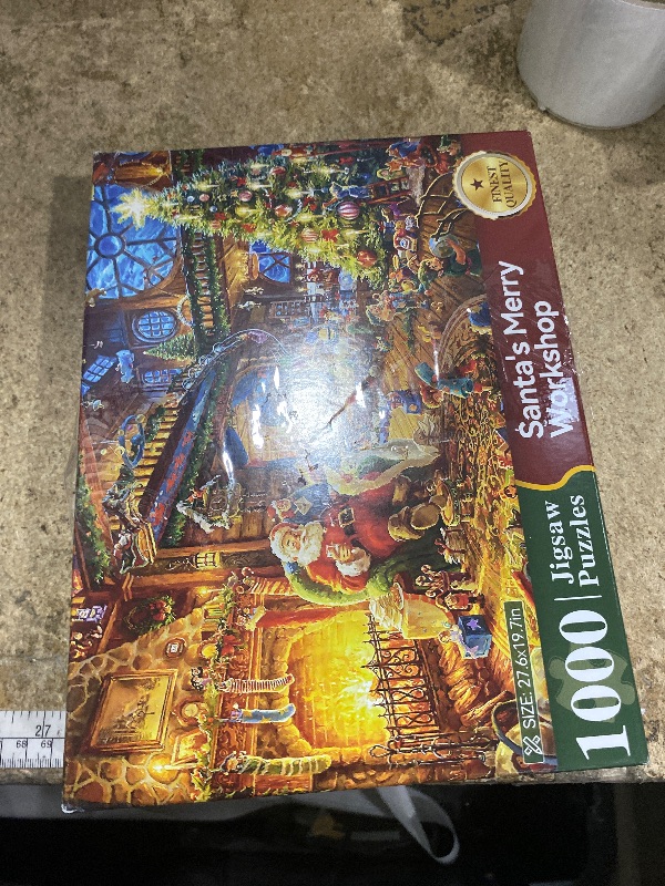 Photo 1 of 1000 Piece Cardboard Jigsaw Puzzles, Beautiful Christmas Puzzle - Every Piece Unique, Softclick Technology for 27x20 Inch