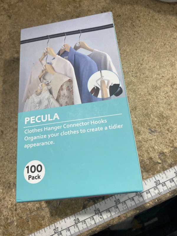 Photo 1 of 100 PCS Space Saving Hanger Hooks and Clips for Plastic Hangers (White)