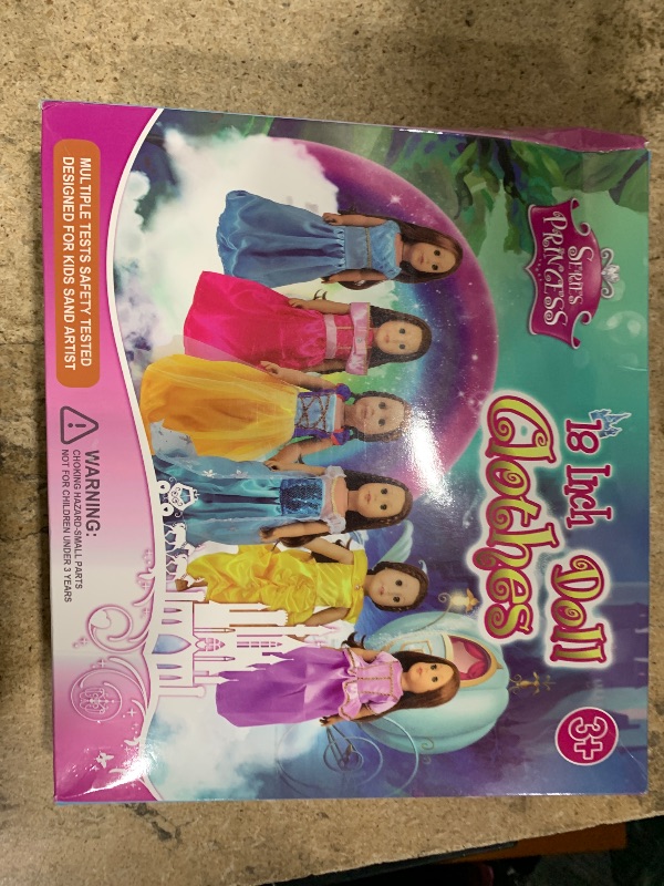 Photo 1 of 18 inch Doll Clothes Accessories -6Pcs Different Princess Costume Gift Fits All 18-inch Dolls Across Brands