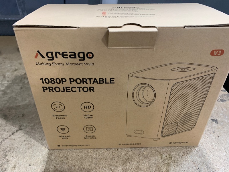 Photo 1 of [Electric Focus] Projector with WiFi and Bluetooth, Native 1080P 15,000 Lumens 4K Supported, Agreago Outdoor Movie Projector for Home Theater UP to 300", for iOS/Android/TV Stick/HDMI/USB