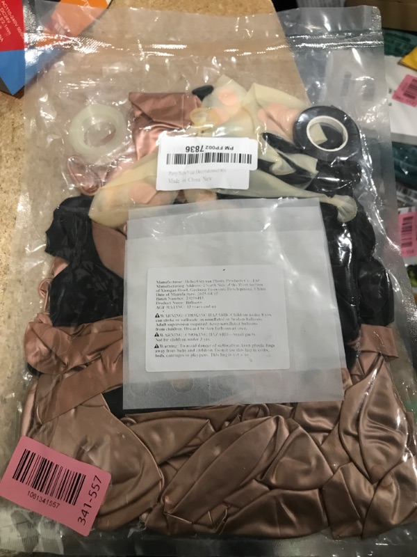 Photo 1 of 132pcs Rose Gold and Black Balloon Arch Kit, Metallic Rose Gold and Black Balloons Different Sizes of 18 12 10 Inch with Confetti Balloon for Wedding Graduation Baby Shower Birthday Party Decoration