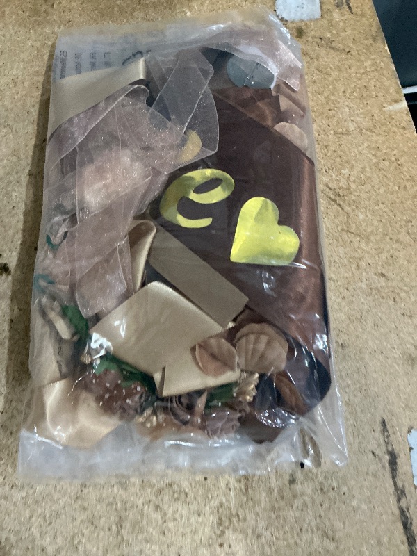 View 2 of Baby Shower Sash Mom to Be Sash Maternity Kit Daddy to Be Pins Corsage Flower Crown Belly Belt Pregnancy Sash for Bear Theme Gender Reveals Party Favor Decorations Parents Props Gifts(Brown)