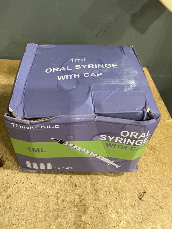 Photo 1 of 150 Pcs 1ml Syringes with Caps Oral Dispenser Individually Sterile Warpped for Medicine Dropper, Colostrum Collect Feeding Pets, Liquid