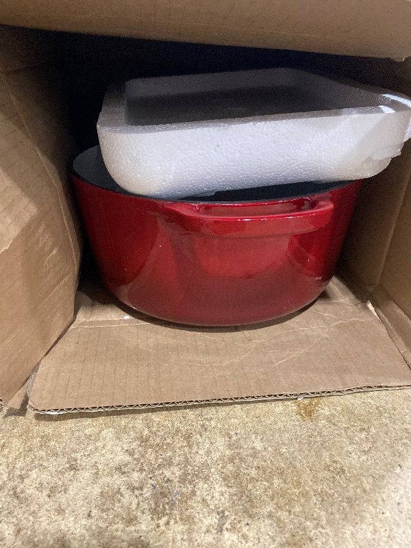 View 3 of ************MISSING THE LID************
Larder & Vine Enameled Cast Iron Dutch Oven Pot with Lid | Bread Baking | Compatible on All Cooktops & Oven Safe to 500° F | Great for Sourdough Bread | Cabernet