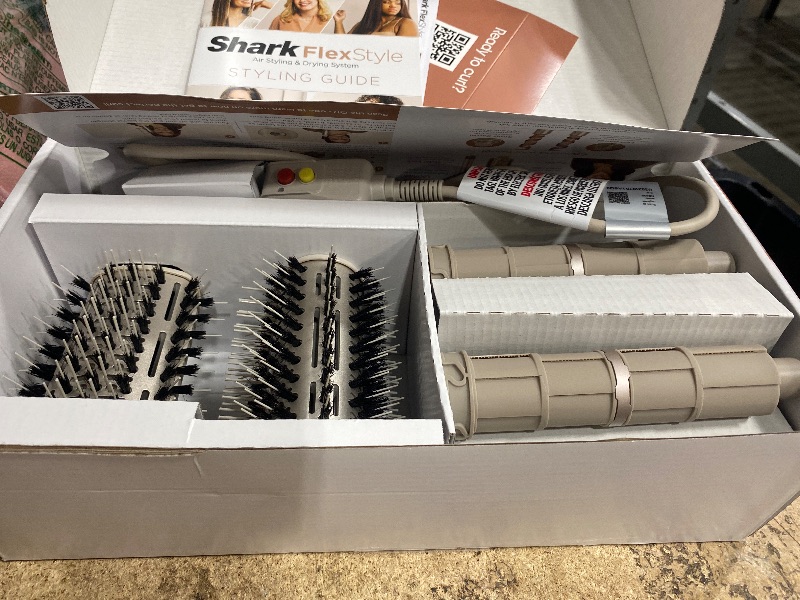 Photo 1 of (OPEND, JUST AS NEW) Shark HD430 FlexStyle Air Styling & Drying System, Powerful Hair Dryer Brush & Multi-Styler with Auto-Wrap Curlers, Paddle Brush, Oval Brush, Concentrator Attachment, Stone