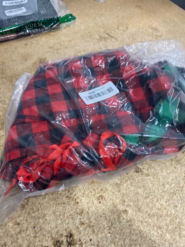 Photo 1 of 10 PCS Christmas Drawstring Gift Bags with Tags, Buffalo Plaid Xmas Gift Bags Assorted Sizes Bulk, Cotton Fabric Holiday Gift Bag Large Medium Small Wrapping Bag for Xmas Presents Decor Party Favors