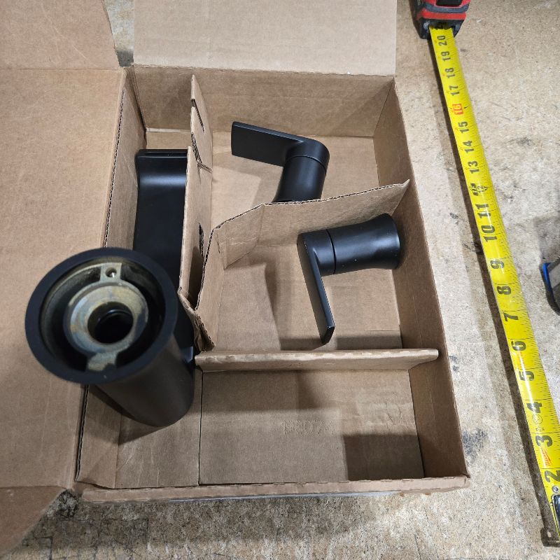 Photo 1 of ***PARTS ONLY***Moen Genta LX Matte Black Two Handle Deck Mounted Roman Tub Faucet, Widespread Modern Bathtub Set for Soaking Tub, Valve Required, T908BL