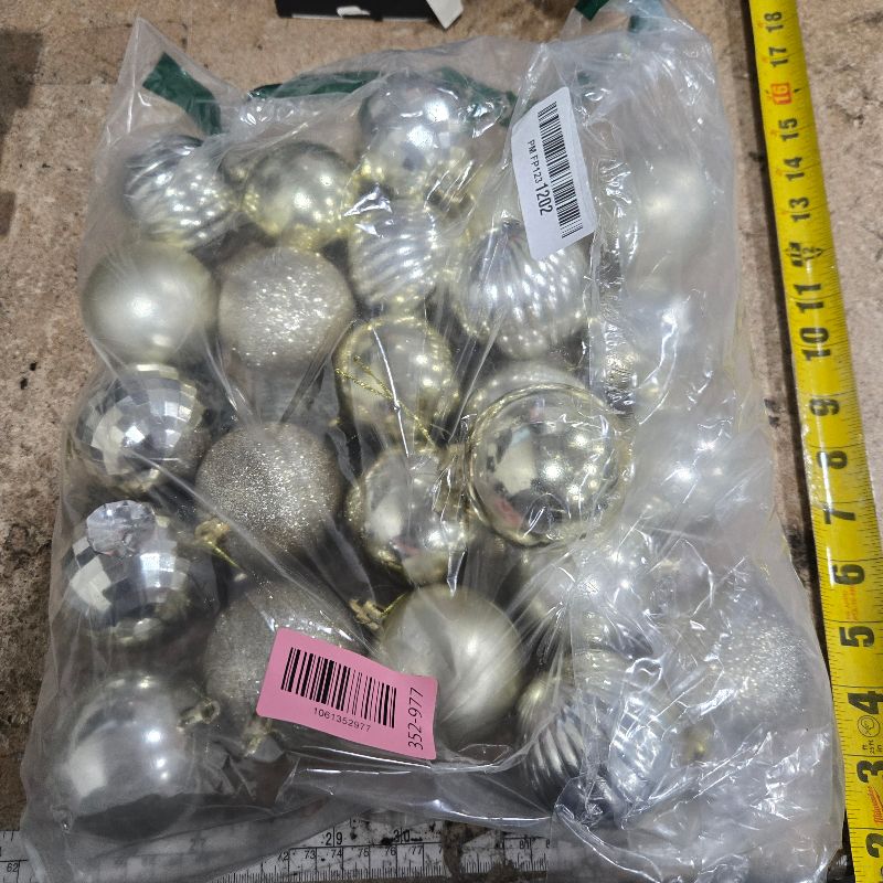 Photo 1 of 24ct Christmas Balls Ornaments, 2.36 Inch Christmas Tree Balls Ornaments, Decorative Baubles Decorations for Xmas Tree Decor Holiday Party, Champagne