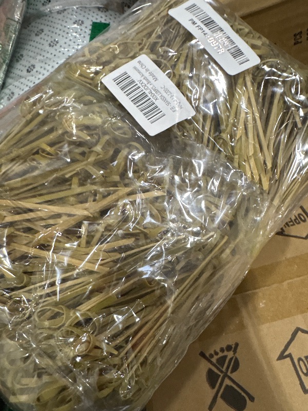 Photo 1 of 1200PCS Cocktail Picks Set, Handmade Fancy Toothpicks for Appetizers, 4.13 Inch Bamboo Skewers Cocktail Sticks with Knot for Food Drinks Fruit Party Supplies Charcuterie Boards Accessories