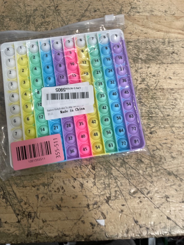 Photo 1 of ?Rainbow Multiplication Table Game Learning Board, 9x9 Educational mathSTEM Sensory Math Toy, Classroom & Homeschool Learning Game, Multiplication Flash Cards Table Chart for Kids