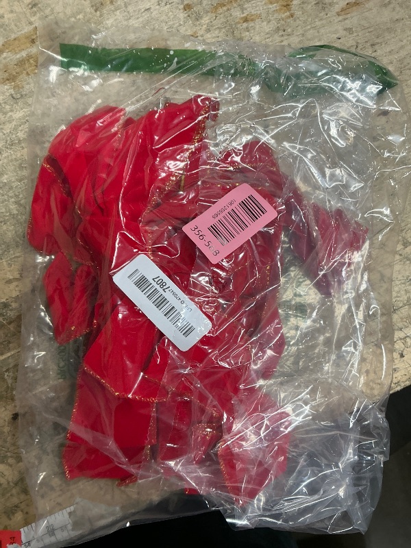 Photo 1 of 2 Pack Red Christmas Bows Outdoor Decorations,12”x20” Large Christmas Tree Topper Bow, Velvet Wreath Bow with Glitter Gold Edge for Xmas Home Front Door Decor