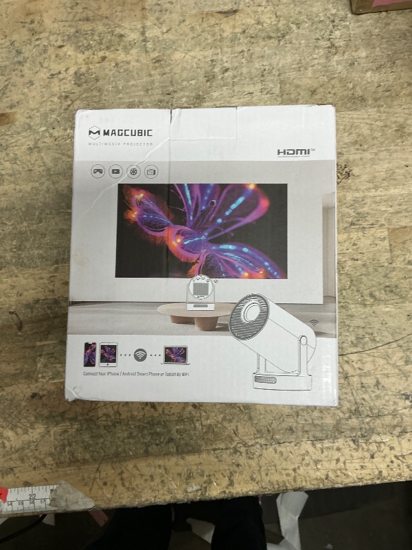 Photo 1 of ?Electric Focus?Magcubic Mini Projector 4K Support, Portable Projector with WiFi 6 and Bluetooth 5.4, Smart Proyector, 5W Soundbase Speaker, 180°Rotation for Home Theater