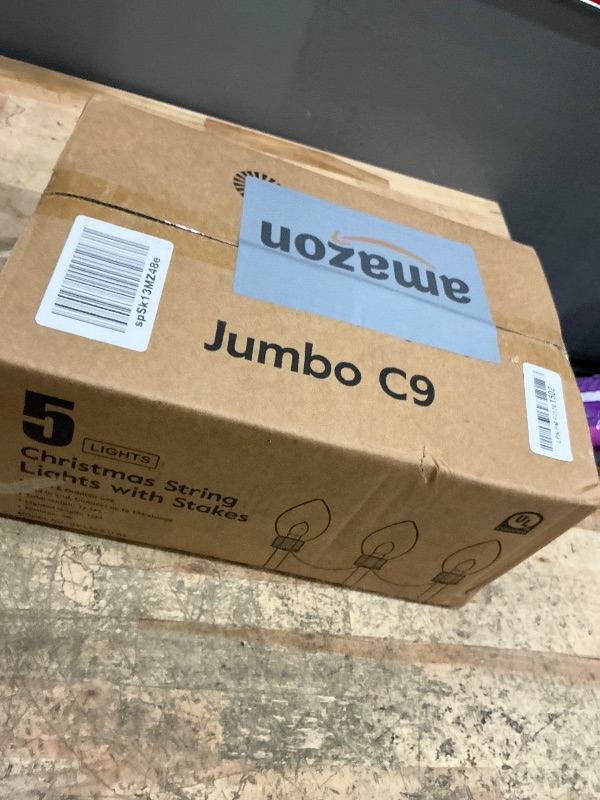 Photo 1 of 11Feet 5 LED Super Jumbo Christmas String Lights or Pathway Marker Lights, Outdoor Xmas Decorations- Jumbo C9 Hanging Lights Waterproof Lawn Dec for Holiday Home Tree Roof Yard Garden, Multicolor