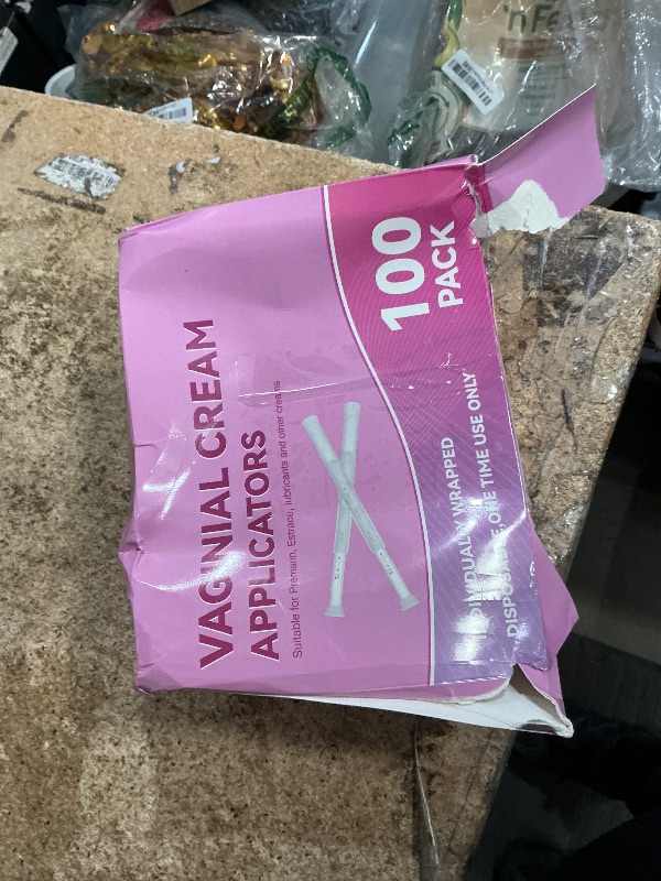 Photo 1 of 100 PACK Disposable Vaginal Suppository Applicator for Women, Fits Most Lubricants Creams Gels Pills Tablet Suppositories, Threaded End, Soft & Small Tip, with Dosage Markings, Individually Wrapped