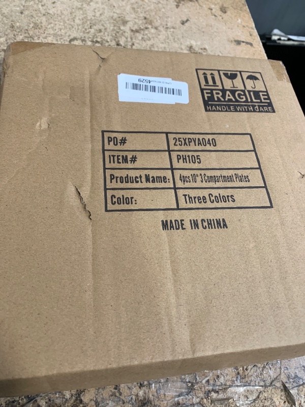 Photo 1 of 10" 4-Piece Melamine Divided Plates Set? – Portion Control & Bariatric-Friendly | 3-Compartment Design for Balanced Meals Colorful Dinner Plates for Balanced Meal