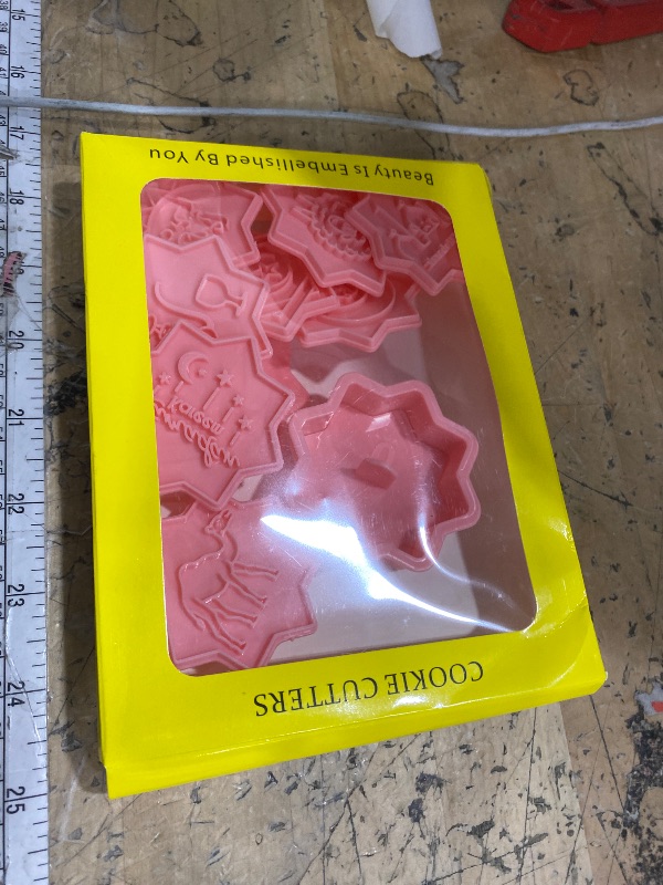 Photo 1 of 10 Pcs Eid Mubarak Cookie Cutters Set Baking Molds 3D Christmas Press type Cookie Cutter for Baking, Fondant, Cheese, and Pastries