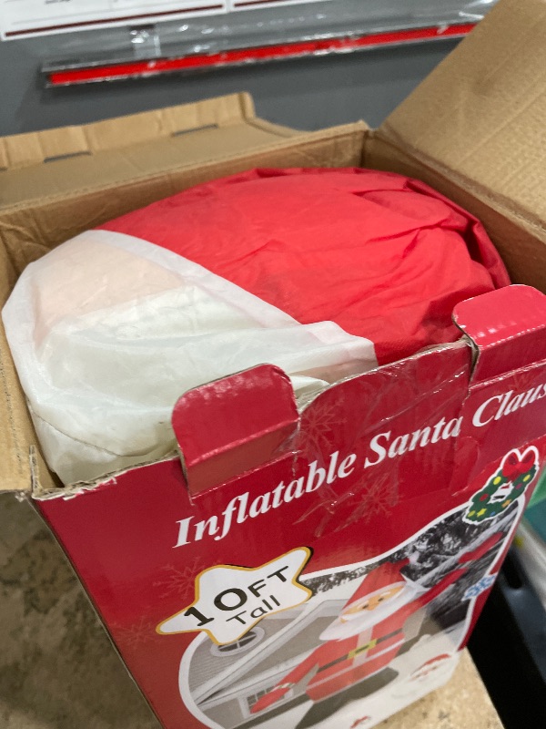 Photo 1 of 10 FT Christmas Inflatable Santa Claus Outdoor Decoration, Huge Xmas Classic Santa Blow up Santa with Built-in LED Light, Giant Holiday Party Decor for Yard Garden Hall Plaza Mall, Instant Inflate