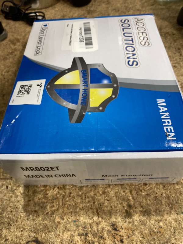 Photo 1 of 1 Pack of MANREN Lever Keyed Entry Door Lever Handle Lock, Universal Door Knob Hardware,Nickel Brushed Color (MR802ET)