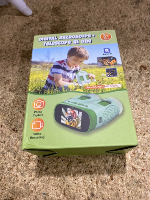 Photo 1 of 1000X Handheld Microscope for Kids : 4K 2.0" Screen Rechargeable Telescope and Camera Combo with 6 Slides, Perfect for Indoor Outdoor Exploration, Portable Edu for Age 3-12 Children