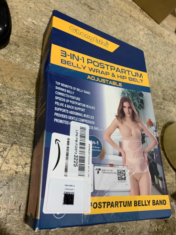 Photo 1 of 3 in 1 Postpartum Belly Band - Postpartum Belly Support Recovery Wrap, After Birth Brace, Slimming Girdles, Body Shaper Waist Shapewear, Post Surgery Pregnancy Belly Support Band (S/M, Beige)