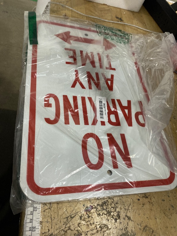 Photo 1 of "No Parking Any Time" Sign by SmartSign | 12" x 18" 3M Engineer Grade Reflective Aluminum