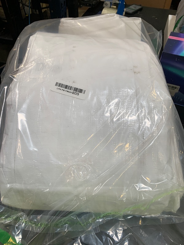 Photo 1 of 10'x20' Upgraded Carport Replacement Top Canopy Cover for Car Garage Shelter Tent Party Tent with Ball Bungees White (Only Top Cover, Frame is not Included)