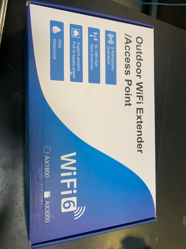 Photo 1 of AX3000 Outdoor WiFi 6 Extender, Long Range Outdoor WiFi Extender Signal Booster, IP67 Weatherproof Outdoor Wireless Access Point with PoE, 2.5Gbps Gigabit Ports for Farm, Yard, RV, Starlink