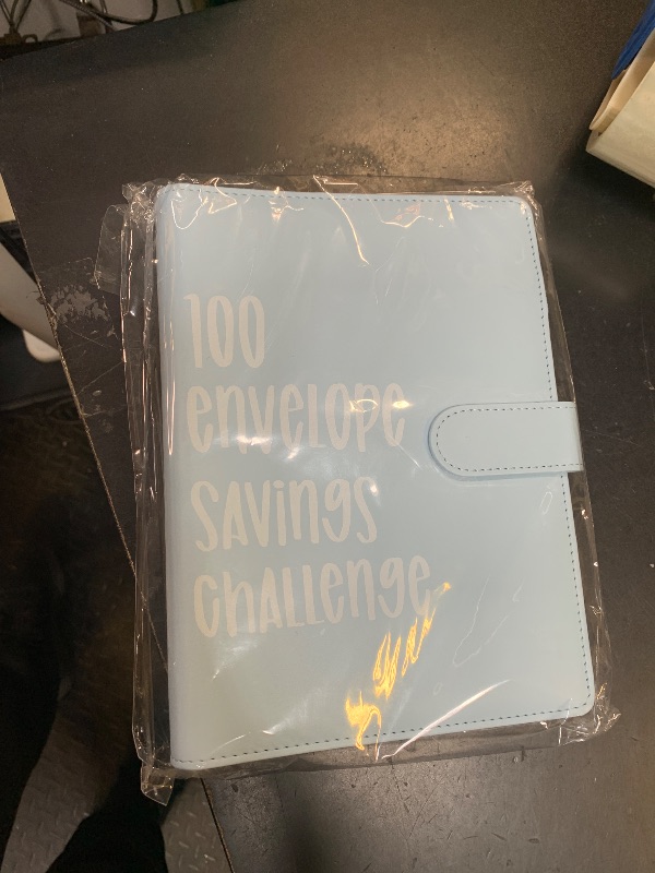 Photo 1 of 100 Envelope Challenge Binder, Savings Challenges Sheets?Easy and Fun Way to Save $5,050, Budget Binder with Cash Envelopes, Savings Challenges Binder, Budget Planner Book Budgeting (Mint Blue)