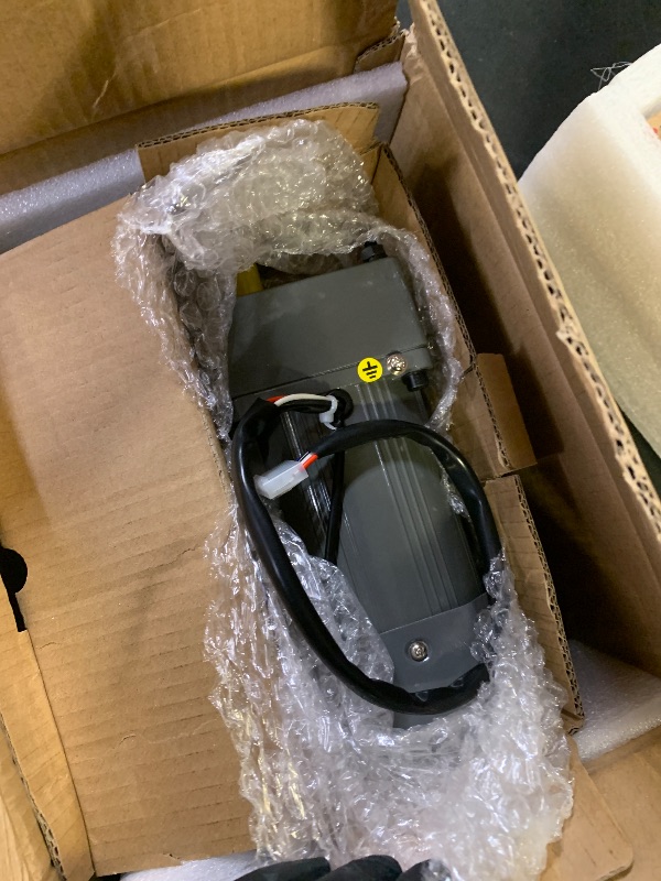 Photo 1 of 110V AC Motor + Speed Controller + Gear Box, 90W Single Phase Electric Motor with Gearbox, 0-270RPM Variable Speed Motor, Reversible Gear Motor with Control Box, 1:5 Geared Motor