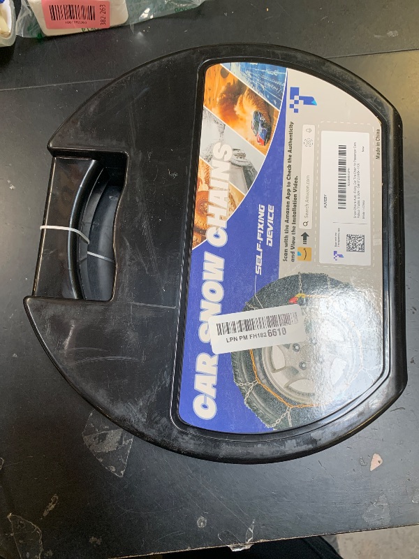 Photo 1 of Snow-Chains Auto Fixing 1 Min Quick Fit Easy Installation Tire-Chains, Portable Reusable Universal Emergency Tire Traction Chain for Passenger Car, Pickup Trucks and SUV - Set of 2 (HKN-110)