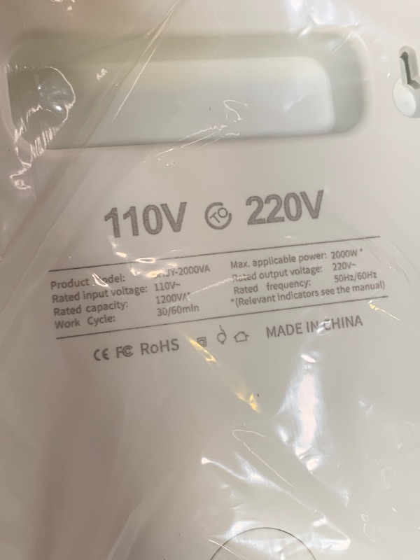 Photo 1 of Nisorpa Step Up Transformer 2000W High Voltage Step up Voltage Inverter 110V to 220V Electrical Converter with Circuit Breaker Protection for Euro China Korea 220V-240V Appliances